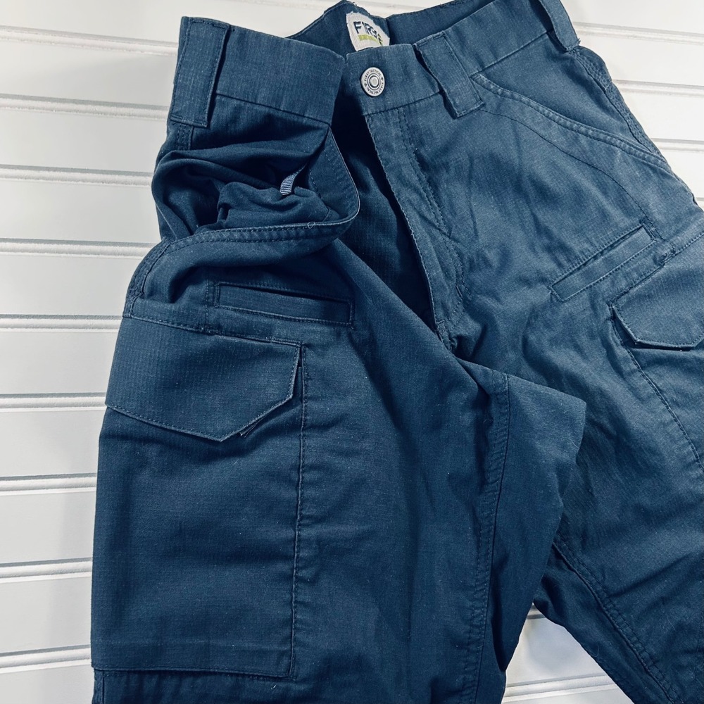 First Tactical V2 Tactical Pants Mens 32x32 Navy Blue Ripstop Cargo Workwear - Picture 3 of 14